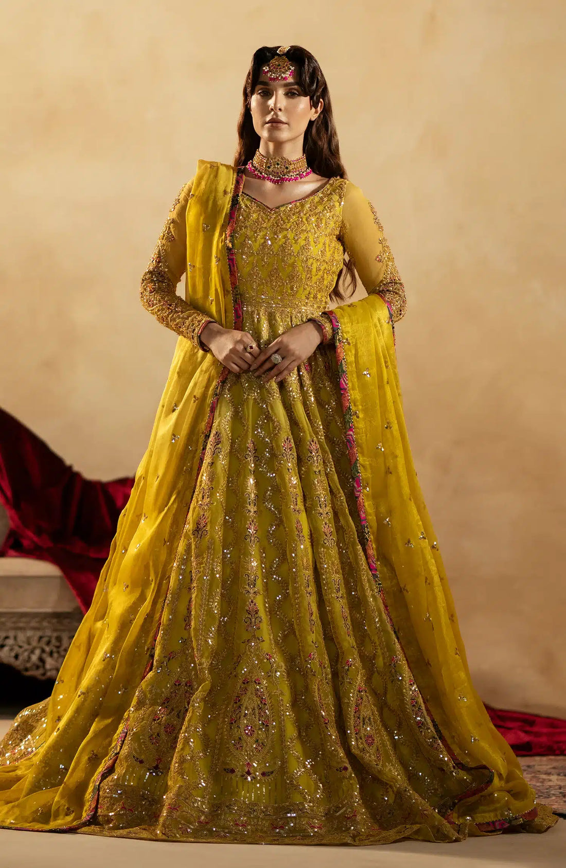 Maryum N Maria | Zamani Beghum Formals 23 | Peridot-(MW23-511) - by - Libasekhas UK - Registered Vendor of : Maryum N Maria - 100% Original Designer Dresss