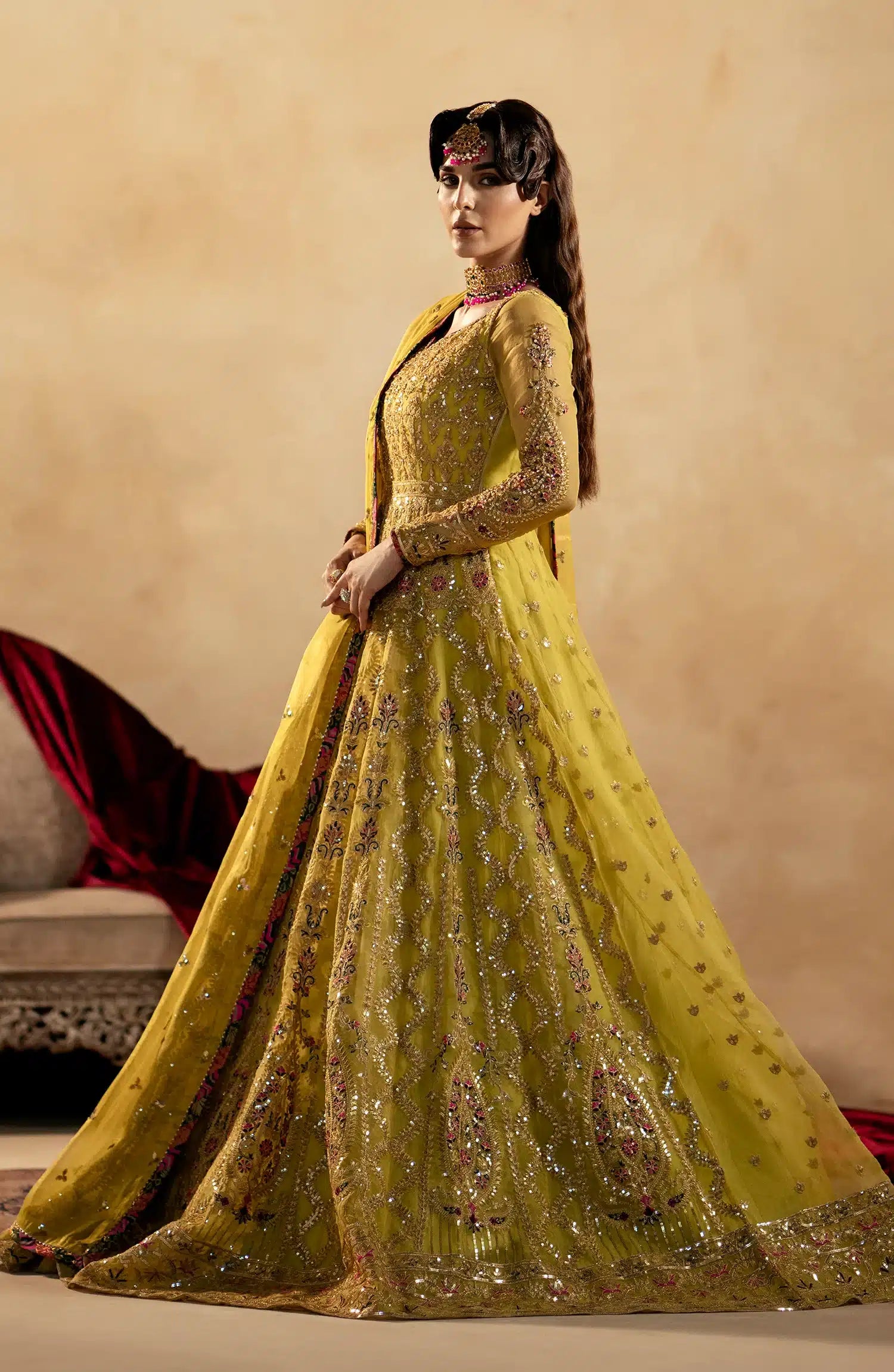 Maryum N Maria | Zamani Beghum Formals 23 | Peridot-(MW23-511) - by - Libasekhas UK - Registered Vendor of : Maryum N Maria - 100% Original Designer Dresss