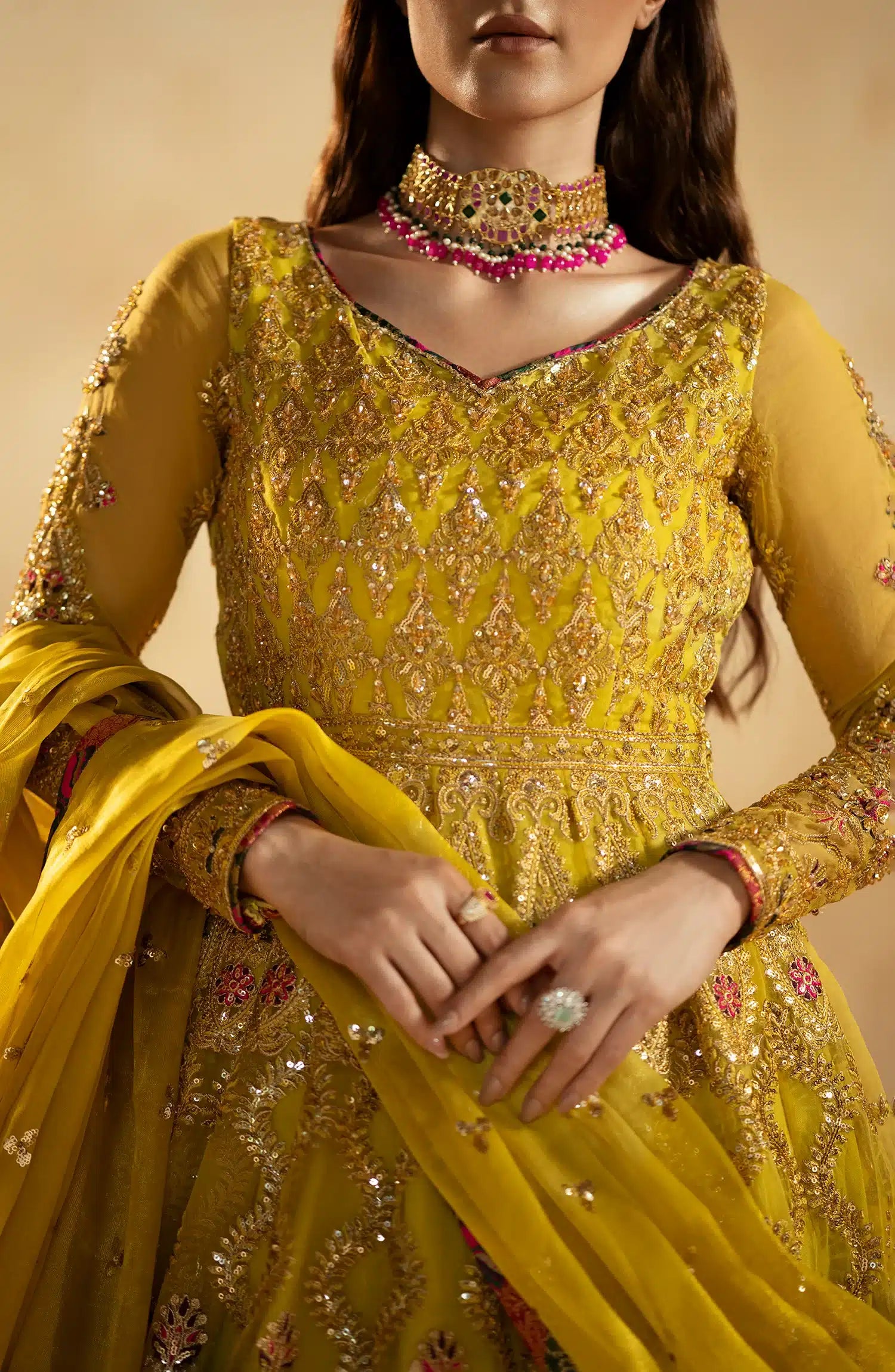 Maryum N Maria | Zamani Beghum Formals 23 | Peridot-(MW23-511) - by - Libasekhas UK - Registered Vendor of : Maryum N Maria - 100% Original Designer Dresss