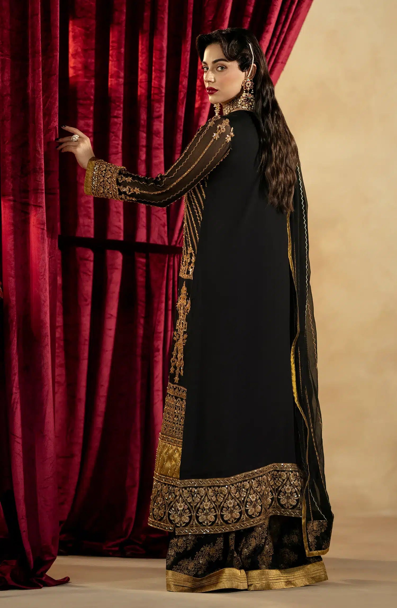 Maryum N Maria | Zamani Beghum Formals 23 | Amber-(MW23-519) - by - Libasekhas UK - Registered Vendor of : Maryum N Maria - 100% Original Designer Dresss