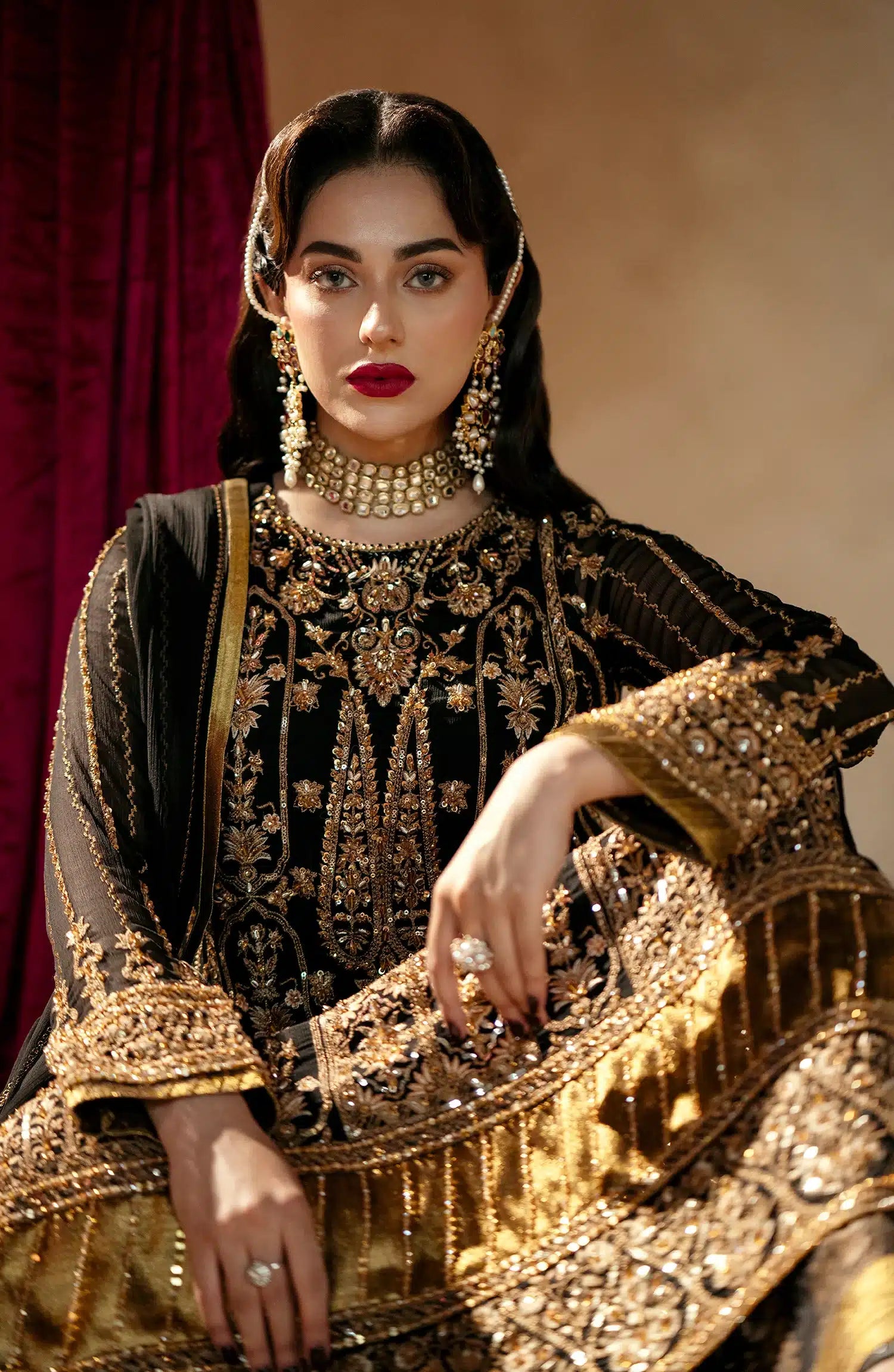 Maryum N Maria | Zamani Beghum Formals 23 | Amber-(MW23-519) - by - Libasekhas UK - Registered Vendor of : Maryum N Maria - 100% Original Designer Dresss