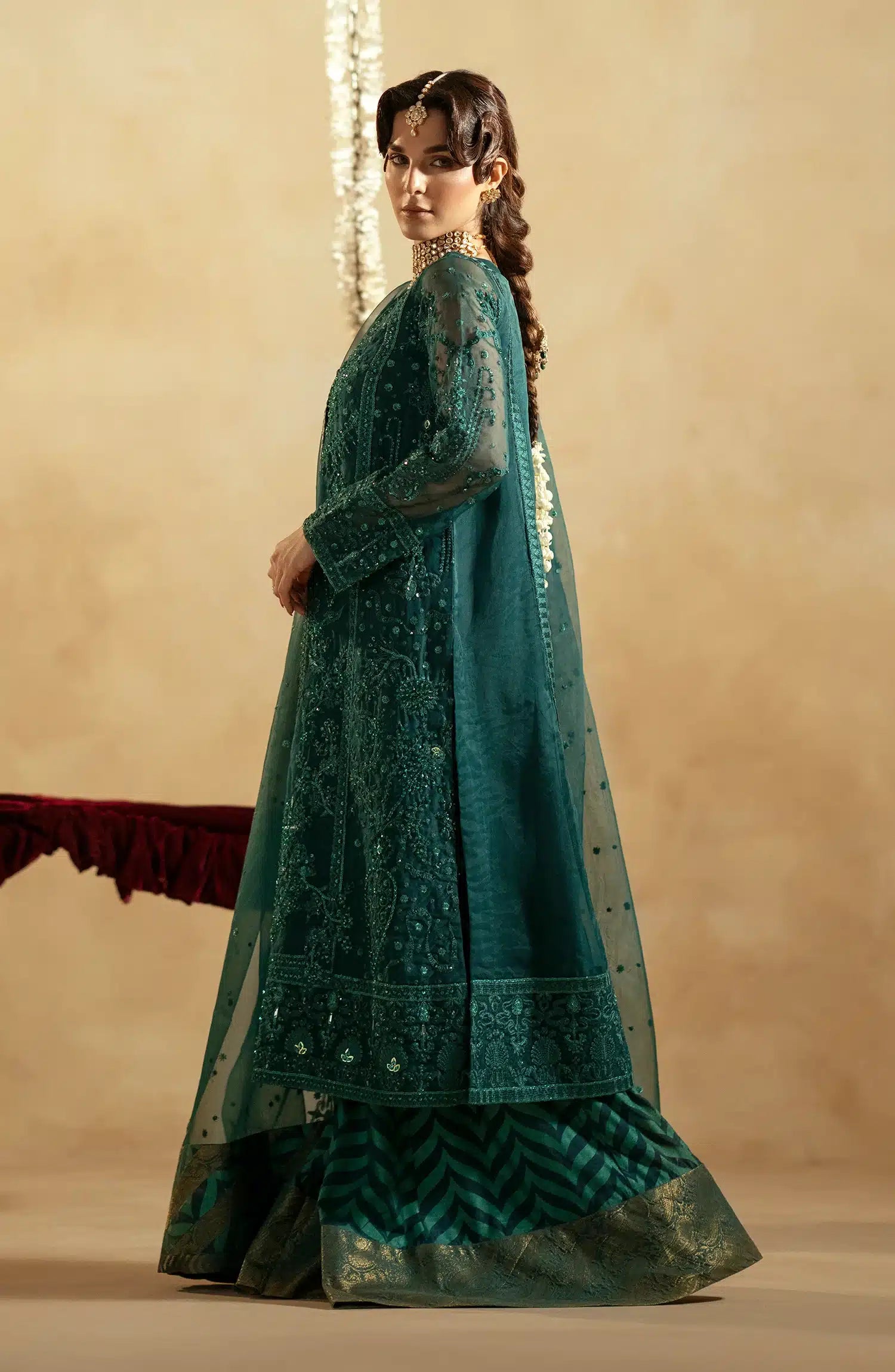 Maryum N Maria | Zamani Beghum Formals 23 | Emerald-(MW23-516) - by - Libasekhas UK - Registered Vendor of : Maryum N Maria - 100% Original Designer Dresss