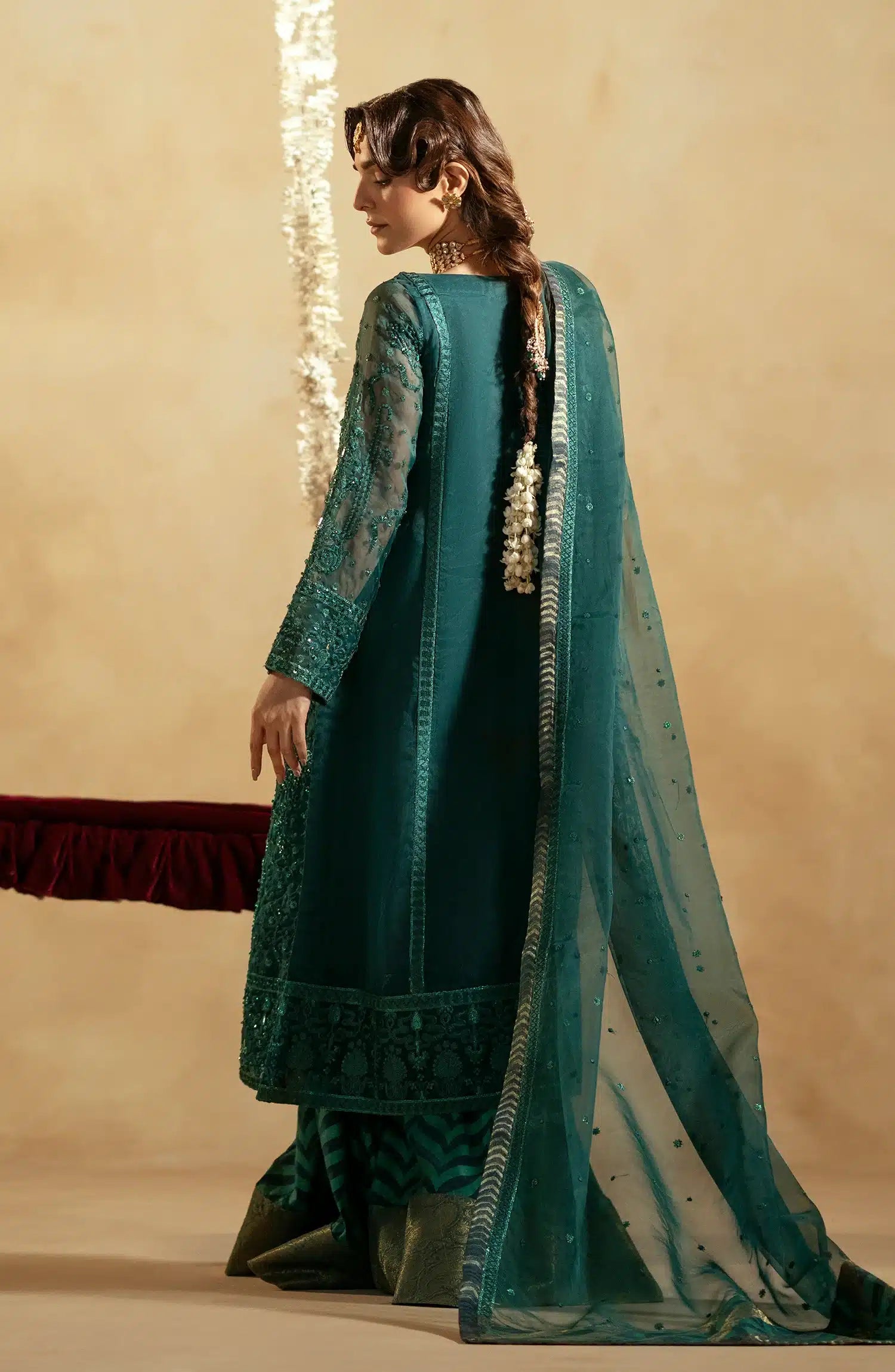 Maryum N Maria | Zamani Beghum Formals 23 | Emerald-(MW23-516) - by - Libasekhas UK - Registered Vendor of : Maryum N Maria - 100% Original Designer Dresss