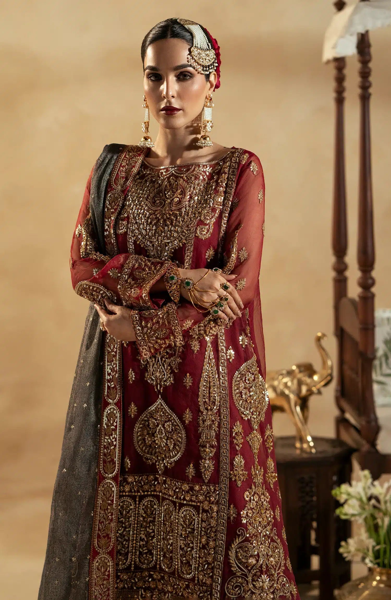 Maryum N Maria | Zamani Beghum Formals 23 | Ruby-(MW23-517) - by - Libasekhas UK - Registered Vendor of : Maryum N Maria - 100% Original Designer Dresss