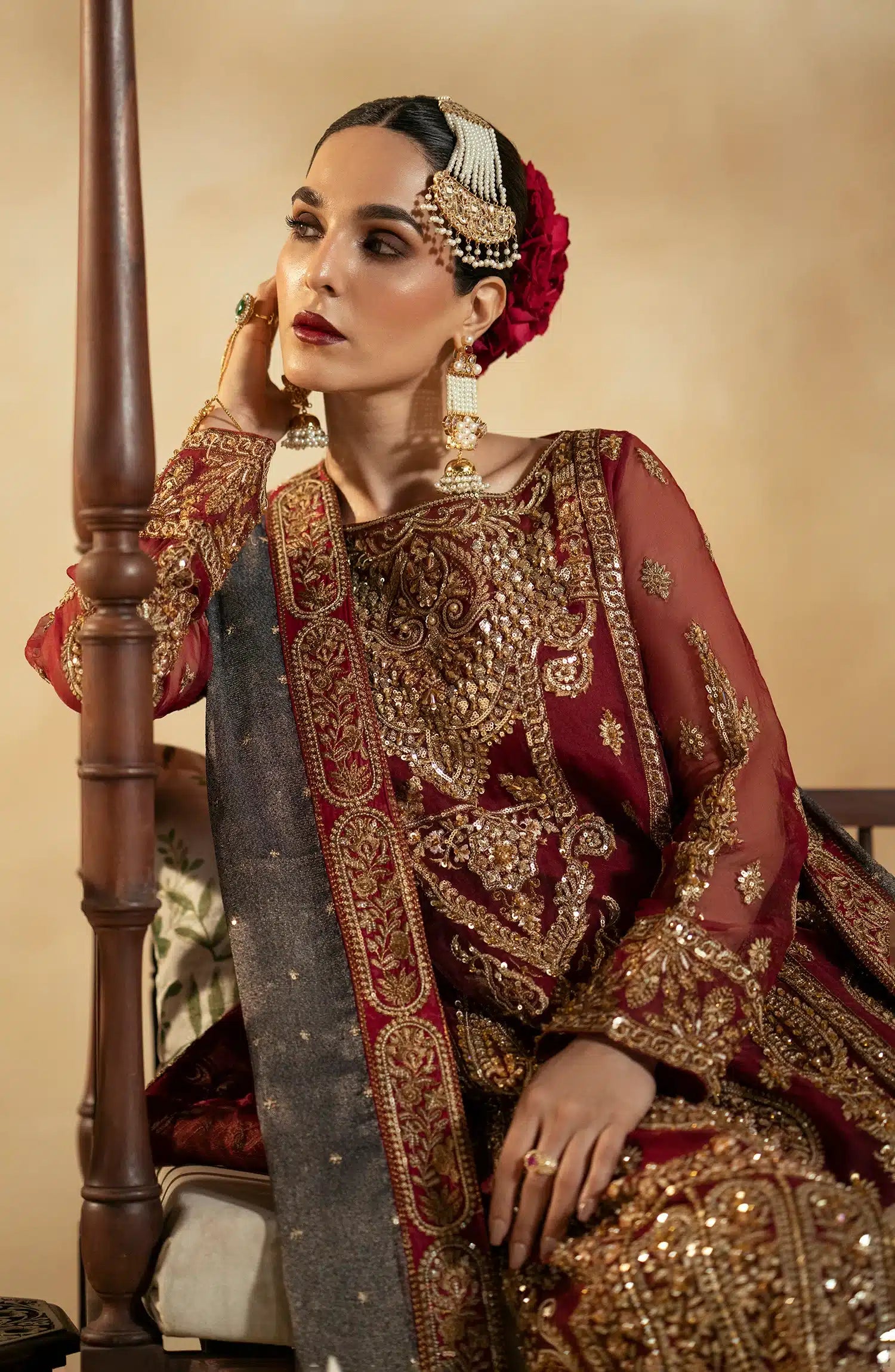 Maryum N Maria | Zamani Beghum Formals 23 | Ruby-(MW23-517) - by - Libasekhas UK - Registered Vendor of : Maryum N Maria - 100% Original Designer Dresss