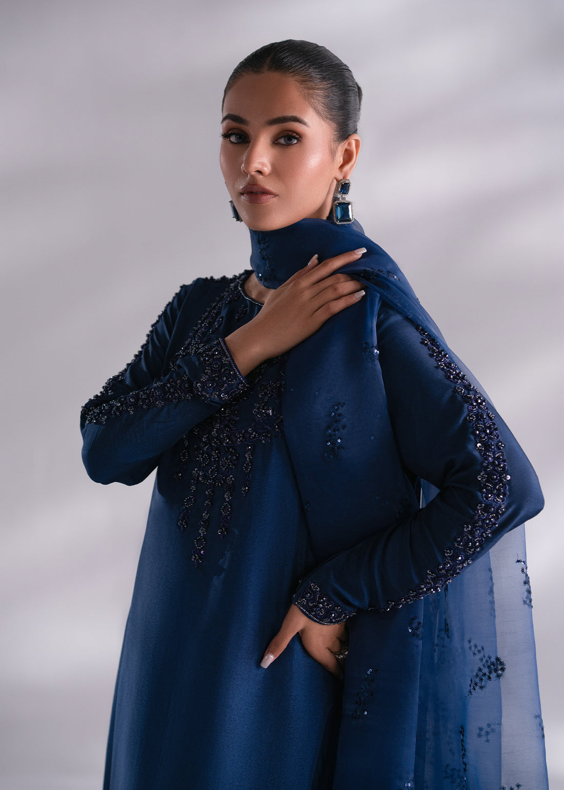 Mehak Yaqoob | Enchante The Luxe Edit | Sapphire - by - Libasekhas UK - Registered Vendor of : Mehak Yaqoob - 100% Original Designer Dresss