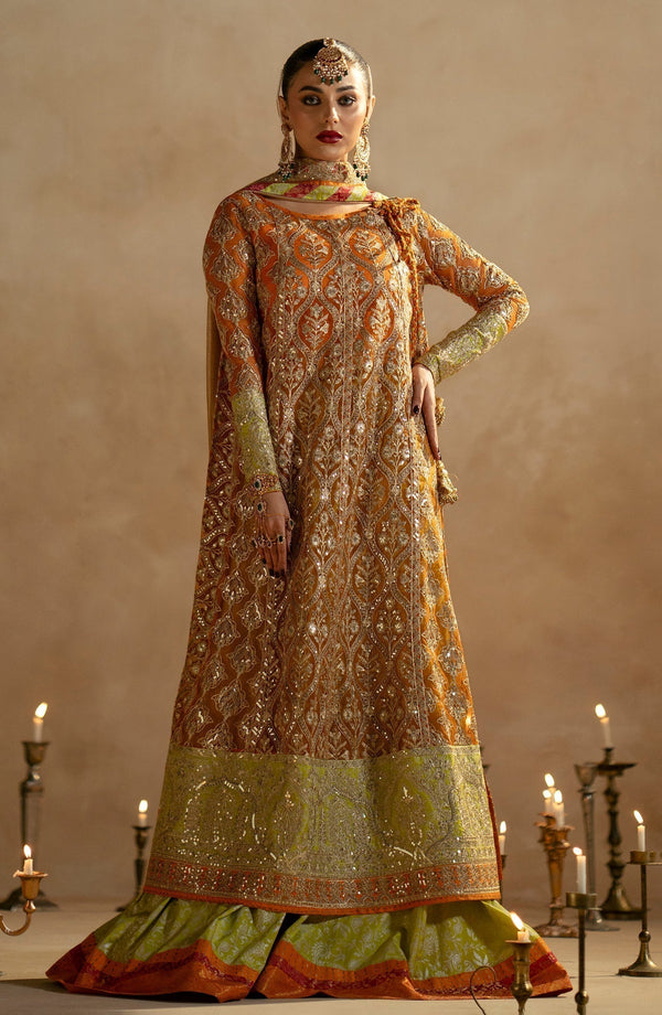 Maryum N Maria | Zamani Beghum Formals 23 | Citrine-(MW23-515) - by - Libasekhas UK - Registered Vendor of : Maryum N Maria - 100% Original Designer Dresss