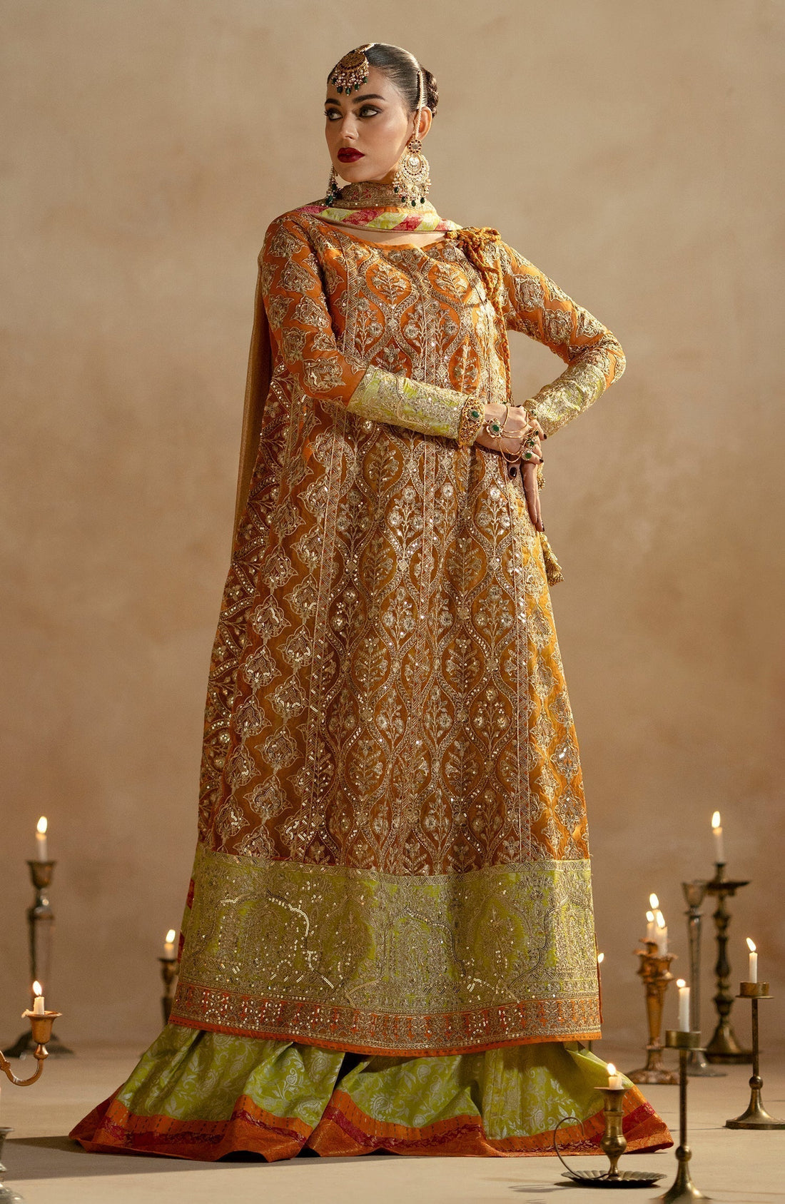 Maryum N Maria | Zamani Beghum Formals 23 | Citrine-(MW23-515) - by - Libasekhas UK - Registered Vendor of : Maryum N Maria - 100% Original Designer Dresss