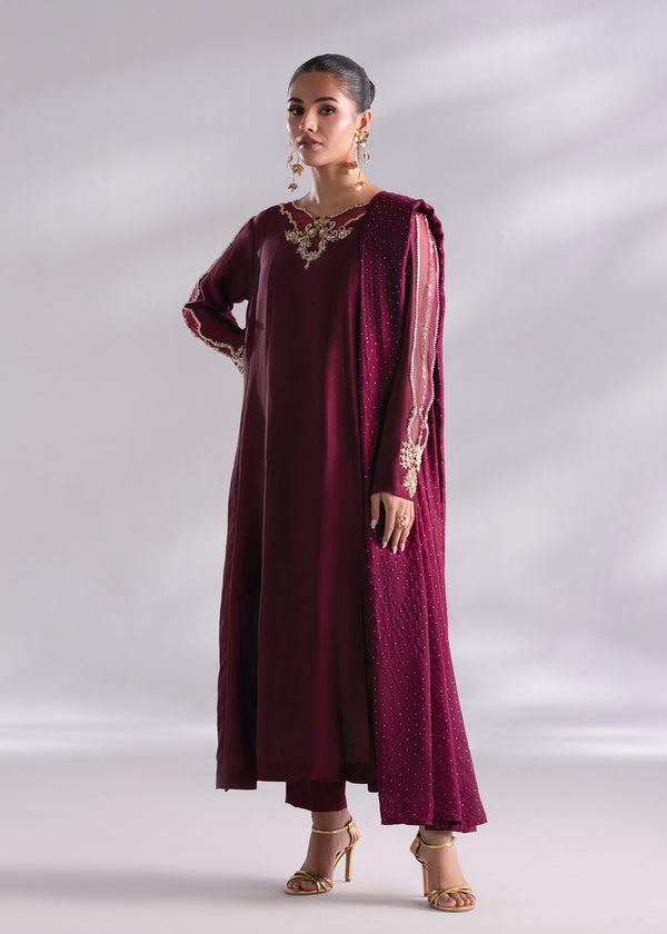 Mehak Yaqoob | Enchante The Luxe Edit | Garnet - by - Libasekhas UK - Registered Vendor of : Mehak Yaqoob - 100% Original Designer Dresss