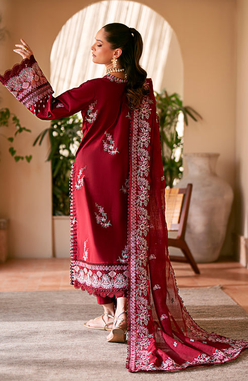 Emaan Adeel | Navaeh Luxury Pret | CERISE - by - Libasekhas UK - Registered Vendor of : Emaan Adeel - 100% Original Designer Dresss
