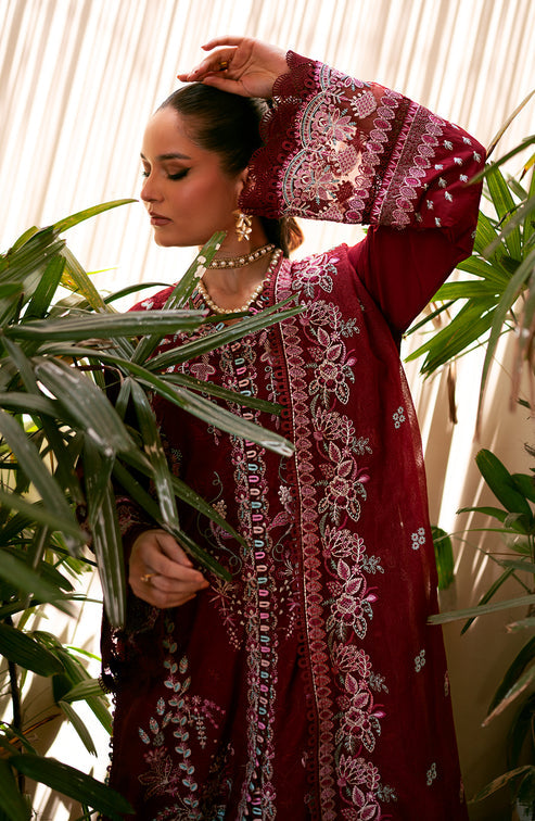 Emaan Adeel | Navaeh Luxury Pret | CERISE - by - Libasekhas UK - Registered Vendor of : Emaan Adeel - 100% Original Designer Dresss