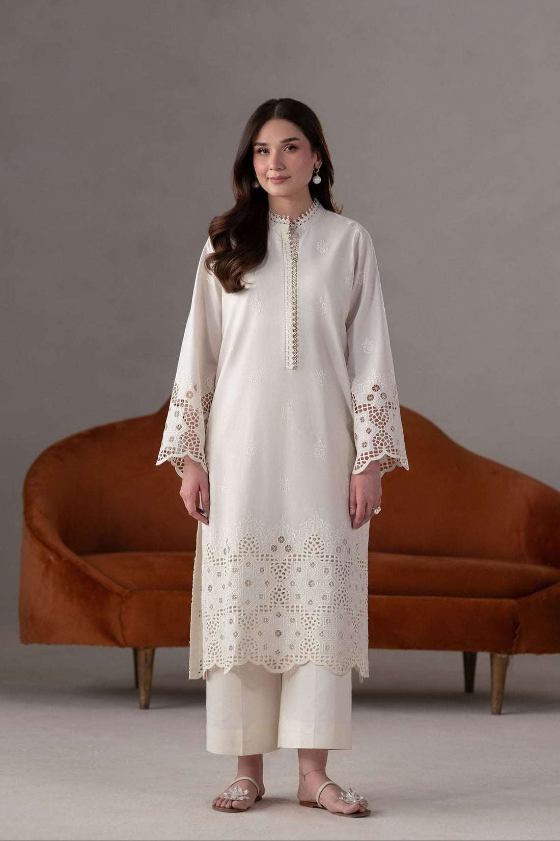 Akbar Aslam | Pret Lawn | Ecru - by - Libasekhas UK - Registered Vendor of : Akbar Aslam - 100% Original Designer Dresss