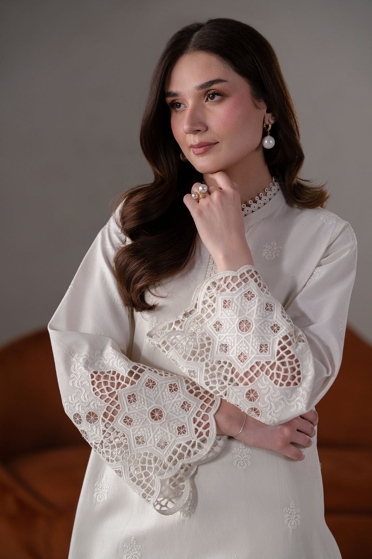 Akbar Aslam | Pret Lawn | Ecru - by - Libasekhas UK - Registered Vendor of : Akbar Aslam - 100% Original Designer Dresss