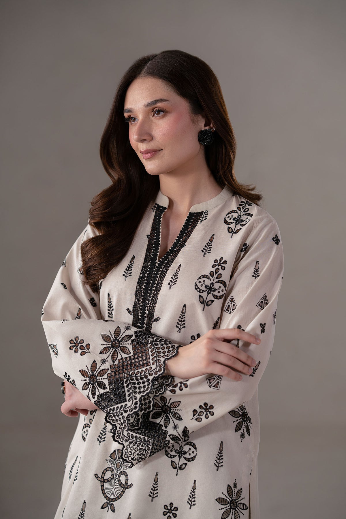 Akbar Aslam | Pret Lawn | Slate - by - Libasekhas UK - Registered Vendor of : Hoorain Designer Wear - 100% Original Designer Dresss