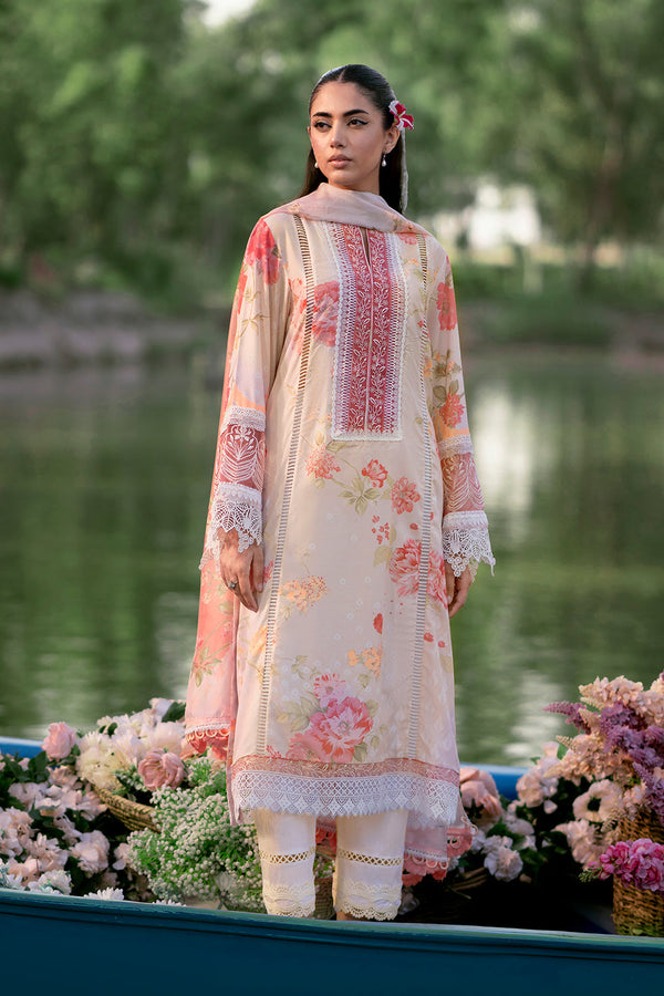 Sardinia | Cocktail Luxury Lawn | CORAL - by - Libasekhas UK - Registered Vendor of : Sardinia - 100% Original Designer Dresss