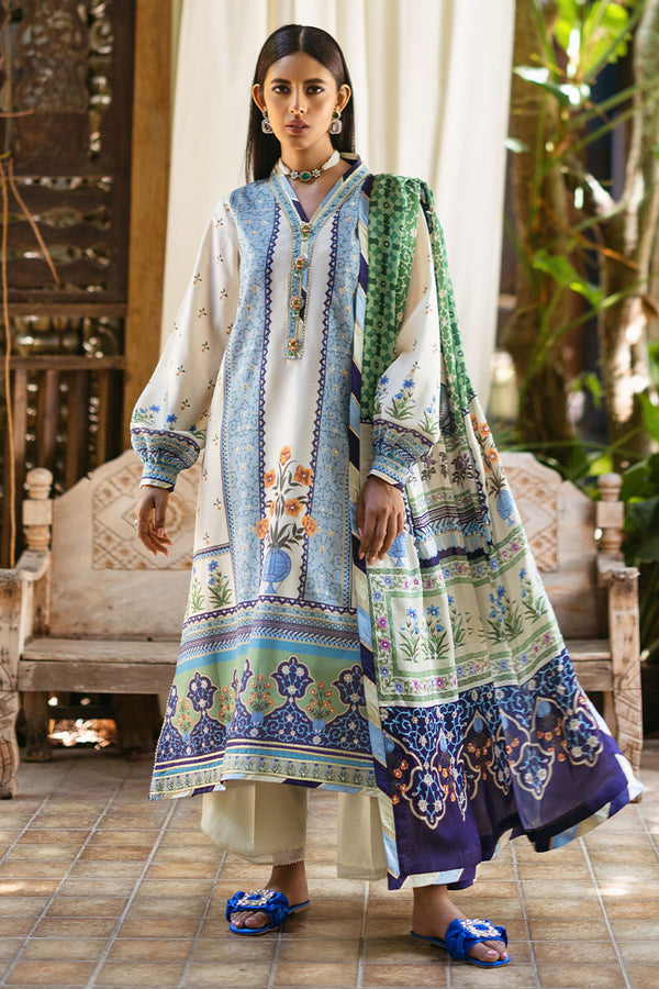 Mushq | Nirvana Silk Edit |  Azure - by - Libasekhas UK - Registered Vendor of : Mushq - 100% Original Designer Dresss