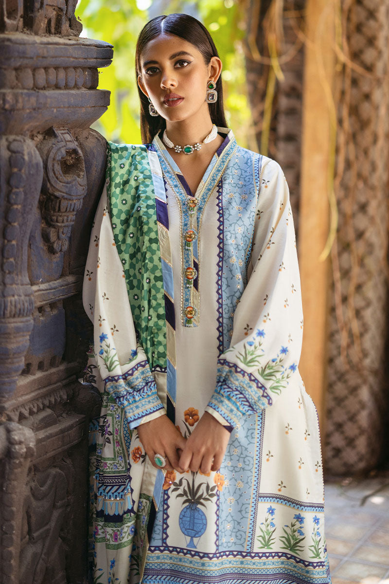 Mushq | Nirvana Silk Edit |  Azure - by - Libasekhas UK - Registered Vendor of : Mushq - 100% Original Designer Dresss
