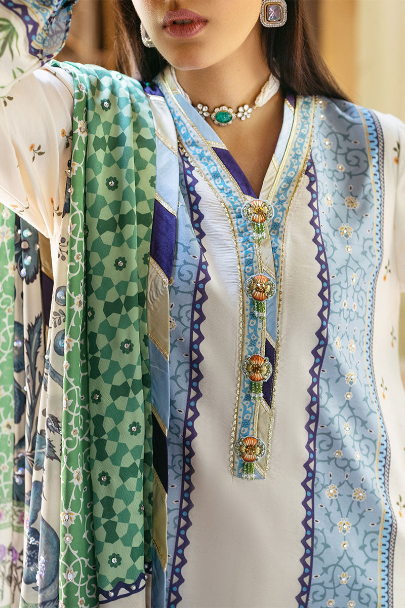 Mushq | Nirvana Silk Edit |  Azure - by - Libasekhas UK - Registered Vendor of : Mushq - 100% Original Designer Dresss