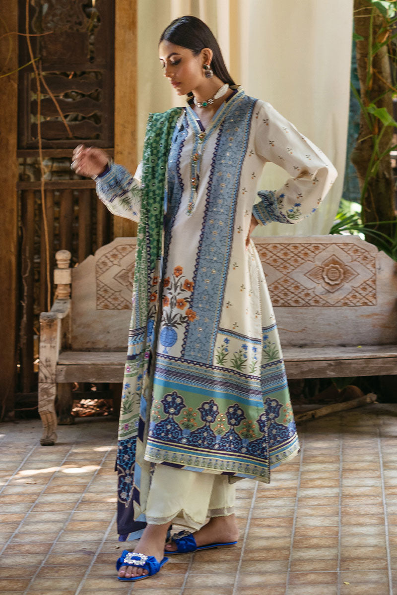 Mushq | Nirvana Silk Edit |  Azure - by - Libasekhas UK - Registered Vendor of : Mushq - 100% Original Designer Dresss