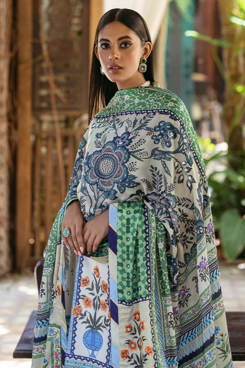 Mushq | Nirvana Silk Edit |  Azure - by - Libasekhas UK - Registered Vendor of : Mushq - 100% Original Designer Dresss
