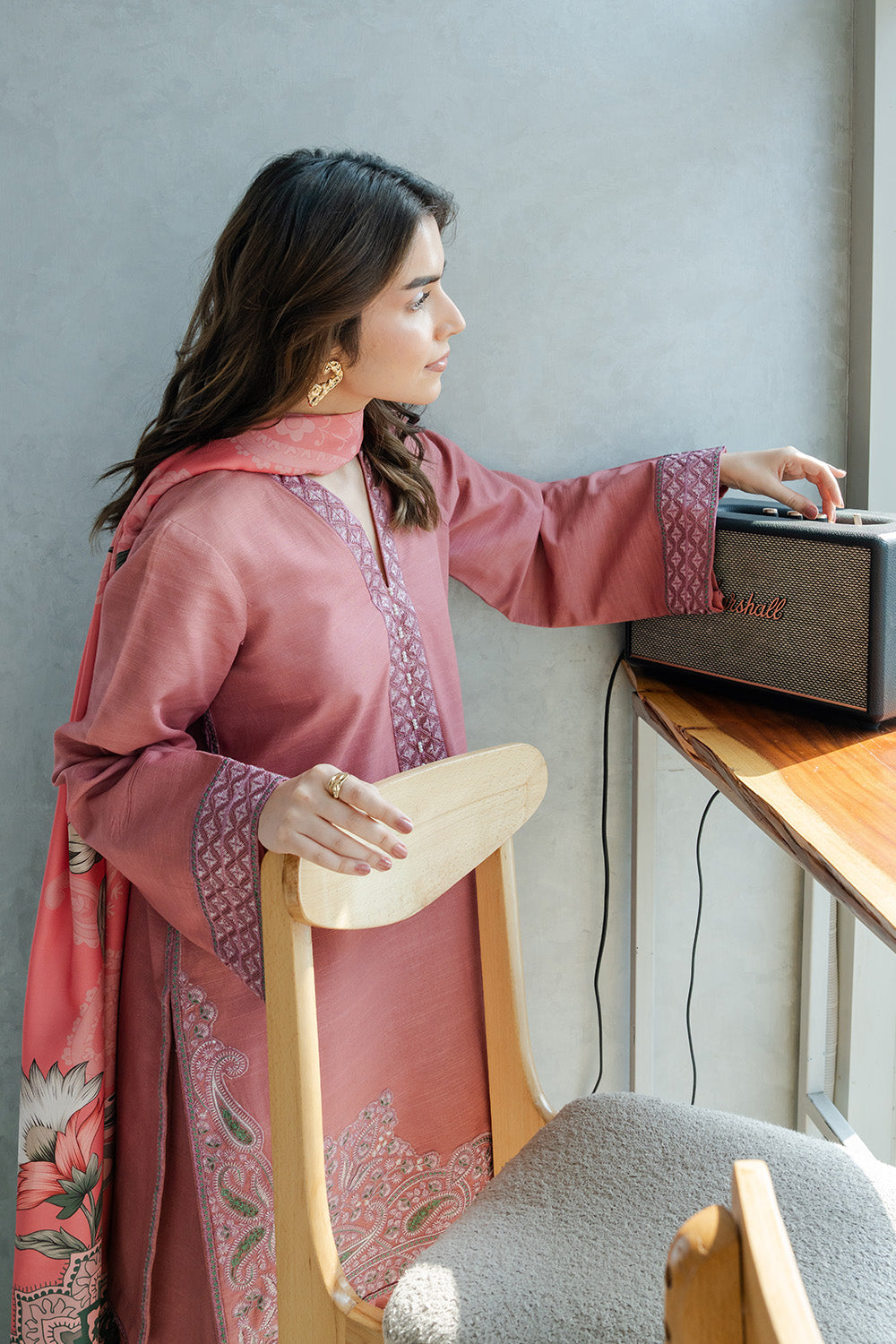 Maryum N Maria | Latte Layers Pret | MOCHA MIST - MWS5815 - by Libasekhas UK - Registered Vendor of : Maryum N Maria - 100% Original Designer Dress