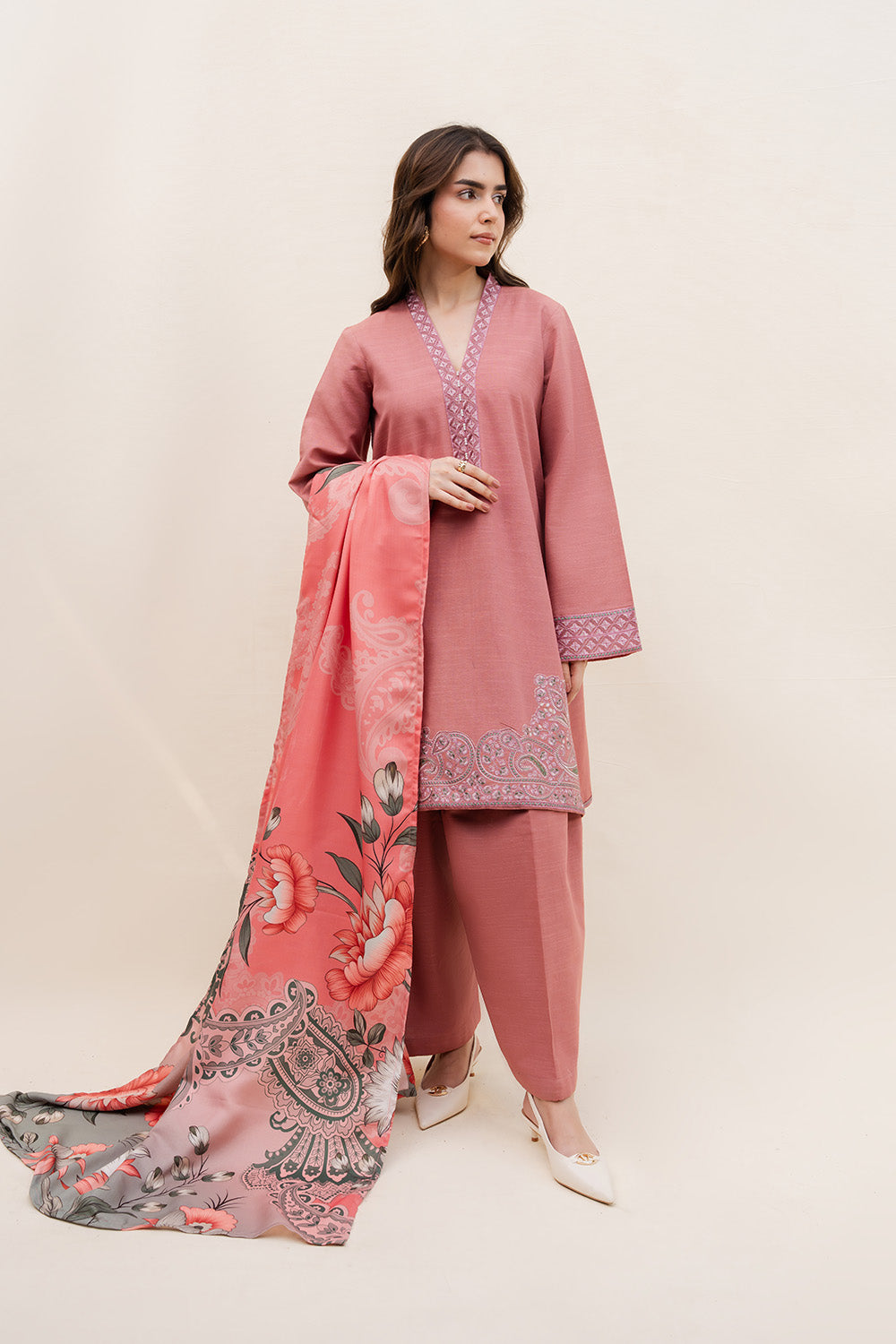 Maryum N Maria | Latte Layers Pret | MOCHA MIST - MWS5815 - by Libasekhas UK - Registered Vendor of : Maryum N Maria - 100% Original Designer Dress