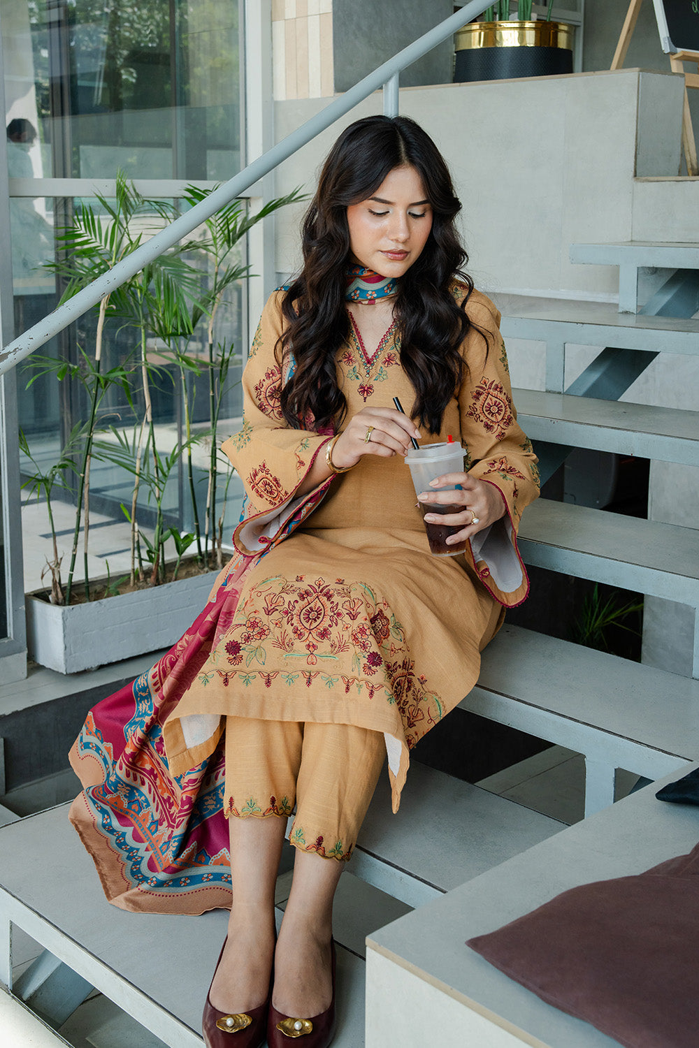 Maryum N Maria | Latte Layers Pret | TOFFEE TIDES - MWS5820 - by Libasekhas UK - Registered Vendor of : Maryum N Maria - 100% Original Designer Dress