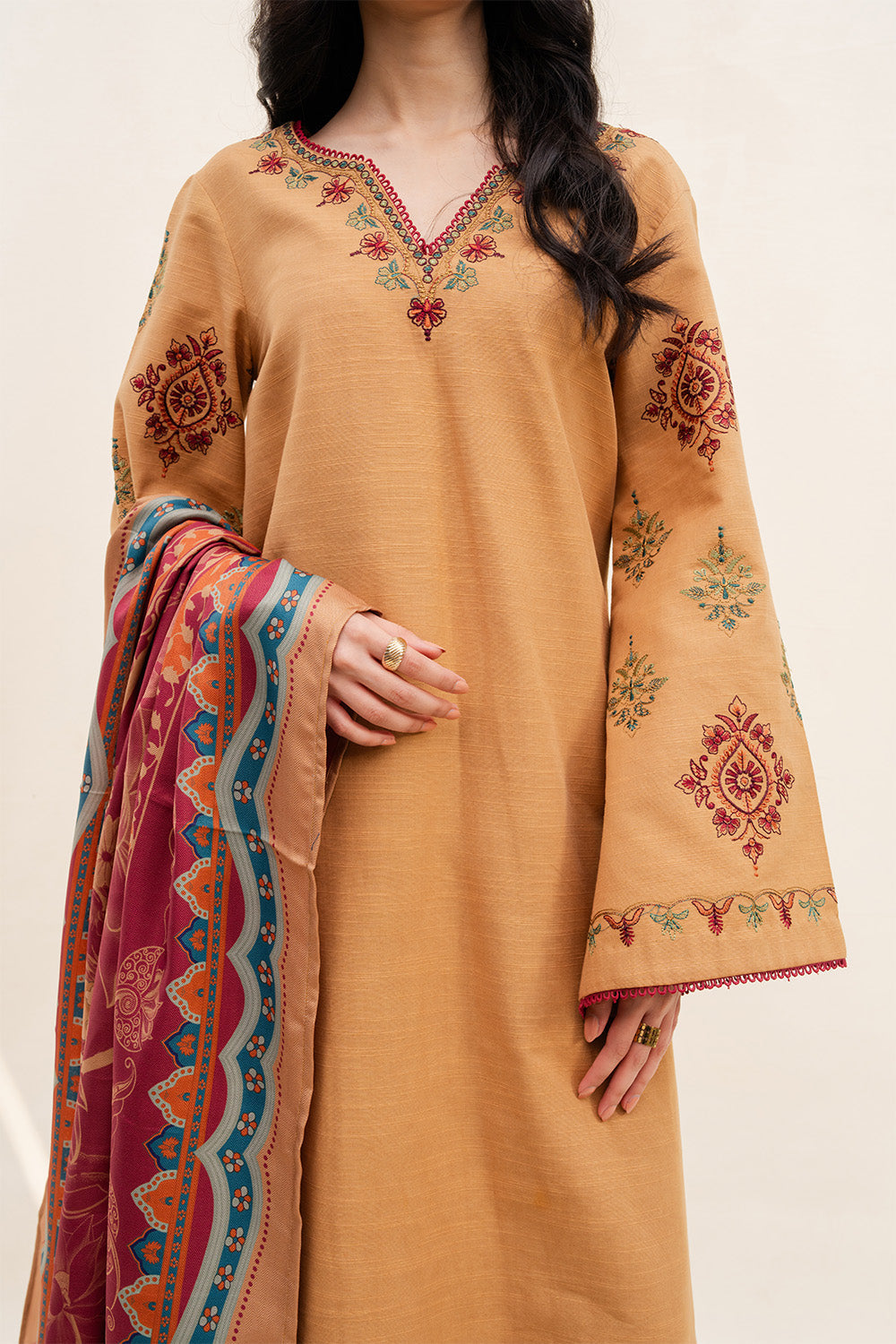 Maryum N Maria | Latte Layers Pret | TOFFEE TIDES - MWS5820 - by Libasekhas UK - Registered Vendor of : Maryum N Maria - 100% Original Designer Dress