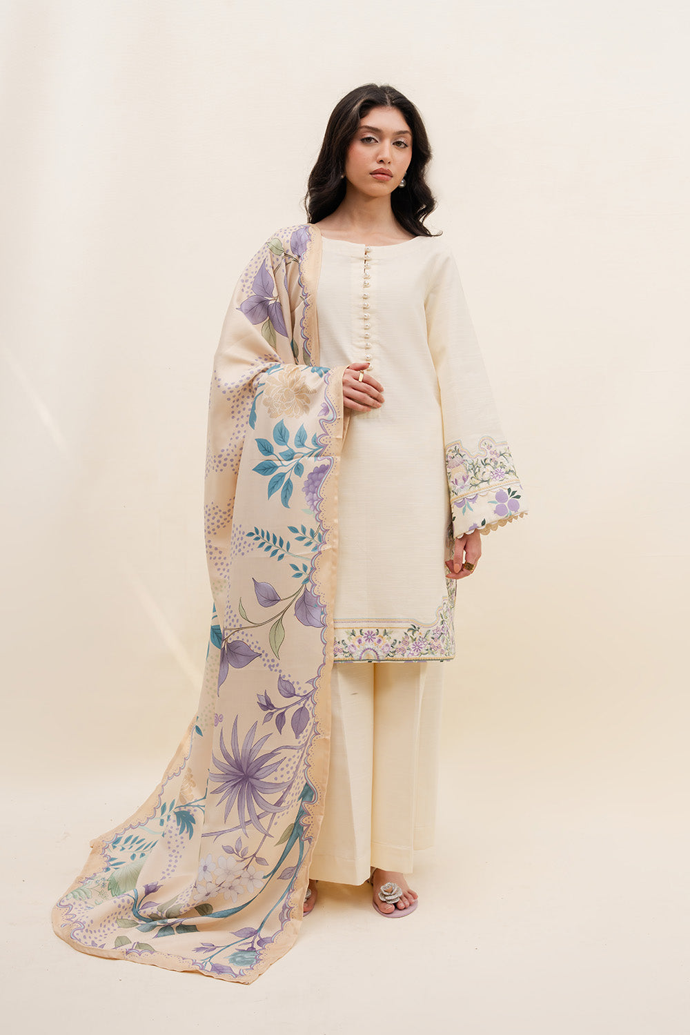 Maryum N Maria | Latte Layers Pret | OAT GLOW - MWS5824 - by Libasekhas UK - Registered Vendor of : Maryum N Maria - 100% Original Designer Dress