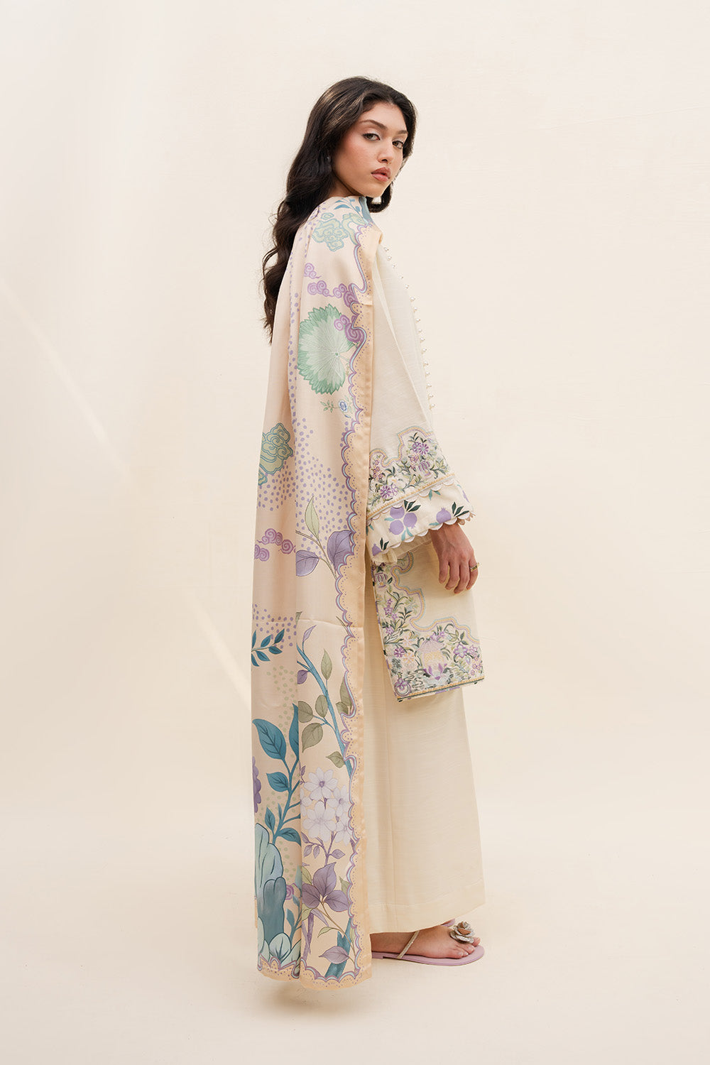 Maryum N Maria | Latte Layers Pret | OAT GLOW - MWS5824 - by Libasekhas UK - Registered Vendor of : Maryum N Maria - 100% Original Designer Dress