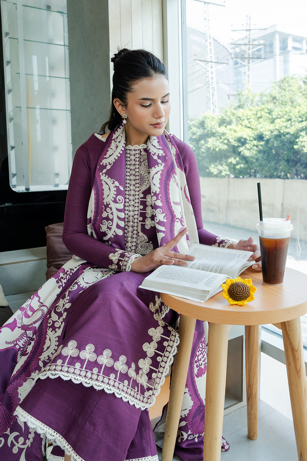 Maryum N Maria | Latte Layers Pret | CHAI CLOUD - MWS5825 - by Libasekhas UK - Registered Vendor of : Maryum N Maria - 100% Original Designer Dress