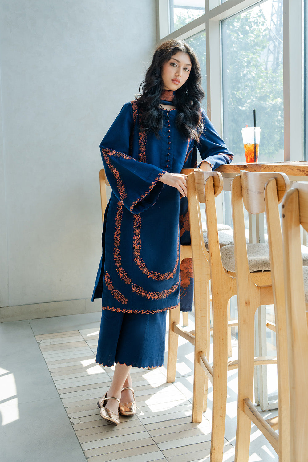 Maryum N Maria | Latte Layers Pret | ALMOND VEIL - MWS5826 - by Libasekhas UK - Registered Vendor of : Maryum N Maria - 100% Original Designer Dress