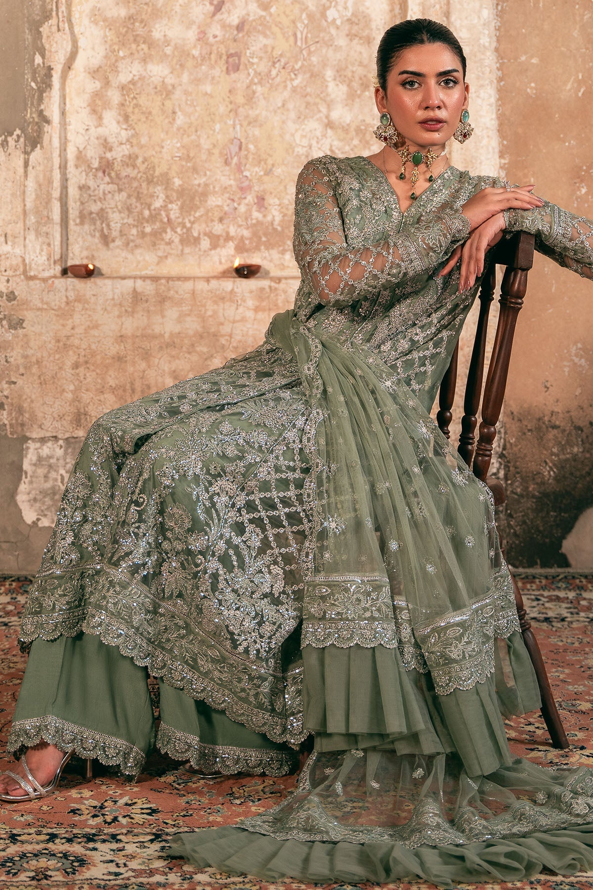 Motifz | Luxury Formal | 4822-ALAMZAIB - by Libasekhas UK - Registered Vendor of : Motifz - 100% Original Designer Dress