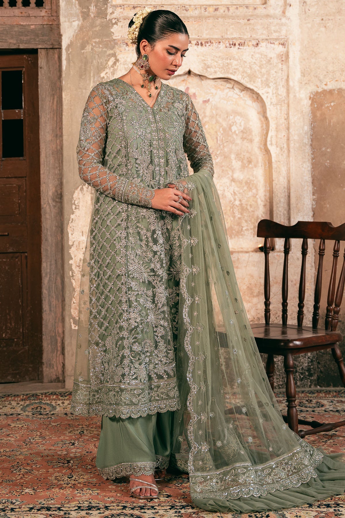 Motifz | Luxury Formal | 4822-ALAMZAIB - by Libasekhas UK - Registered Vendor of : Motifz - 100% Original Designer Dress