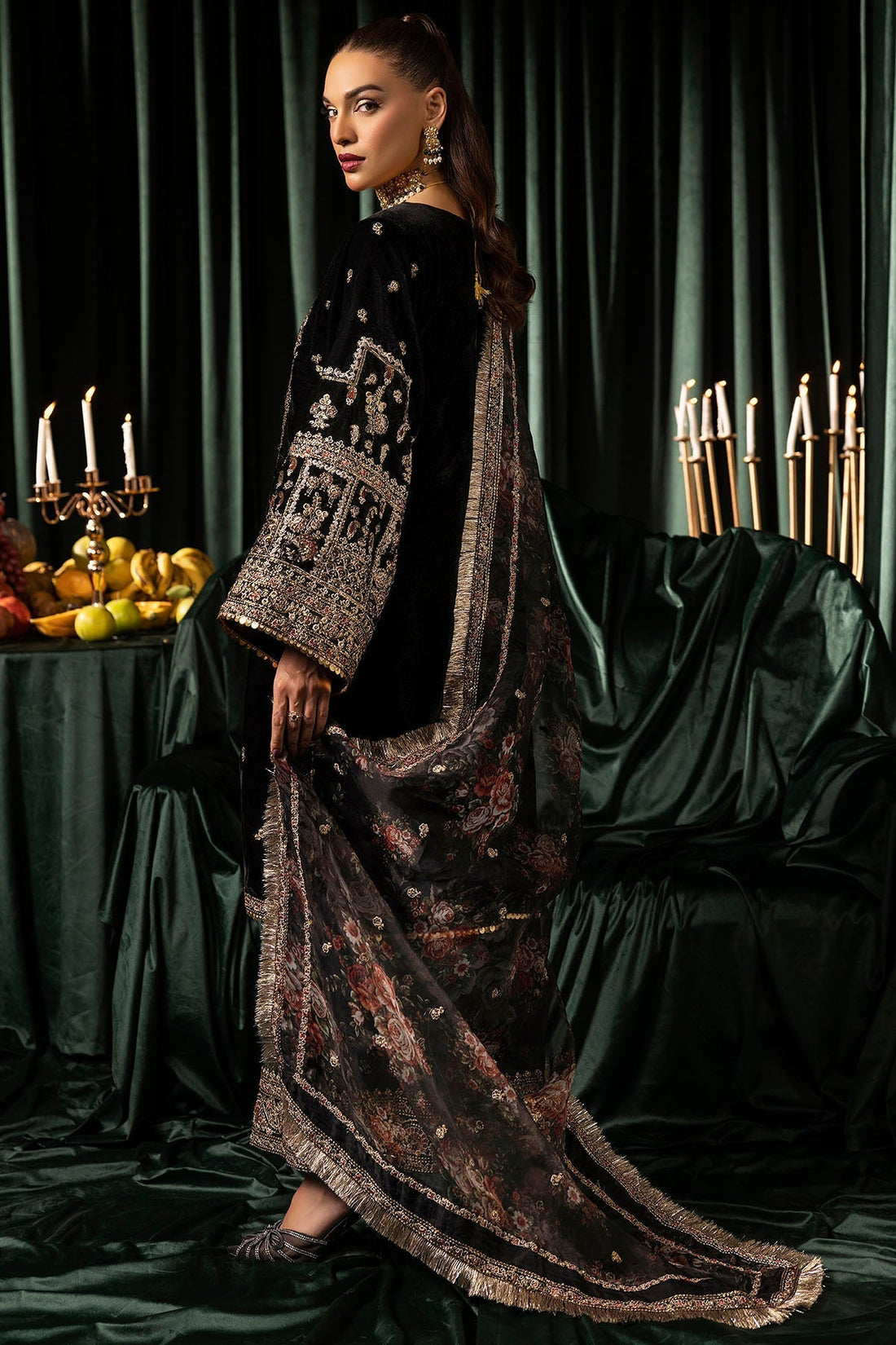 Motifz | Velvet Formals | 5097-TANISHA - by - Libasekhas UK - Registered Vendor of : Motifz - 100% Original Designer Dresss