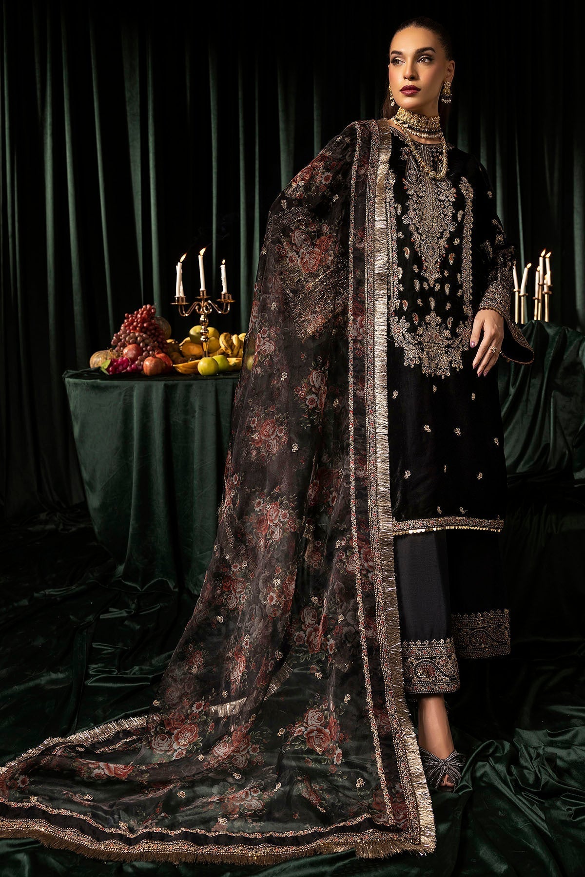 Motifz | Velvet Formals | 5097-TANISHA - by - Libasekhas UK - Registered Vendor of : Motifz - 100% Original Designer Dresss
