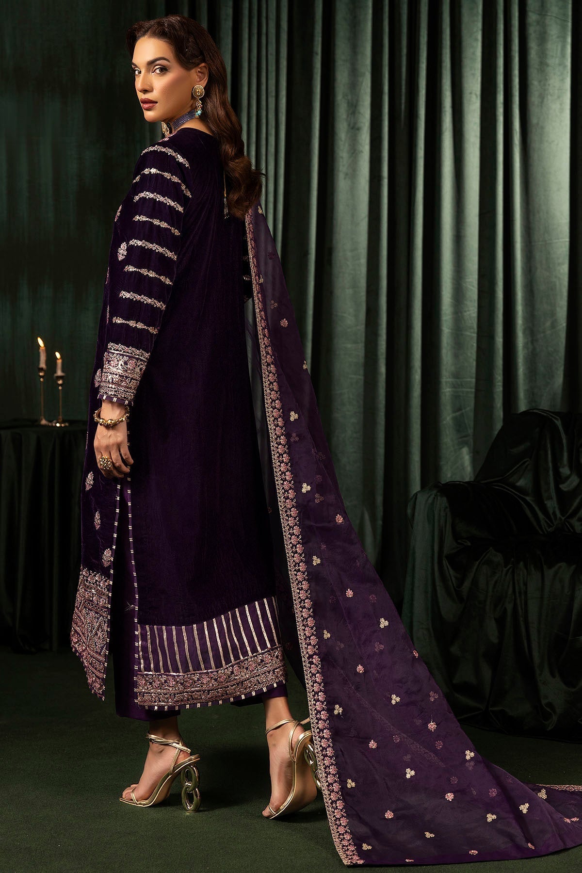 Motifz | Velvet Formals | 5100-IRHA - by - Libasekhas UK - Registered Vendor of : Motifz - 100% Original Designer Dresss