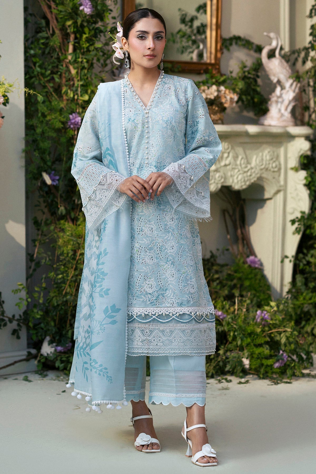 Motifz | Premium Lawn 25 | 5425-LAVENDER - by - Libasekhas UK - Registered Vendor of : Motifz - 100% Original Designer Dresss
