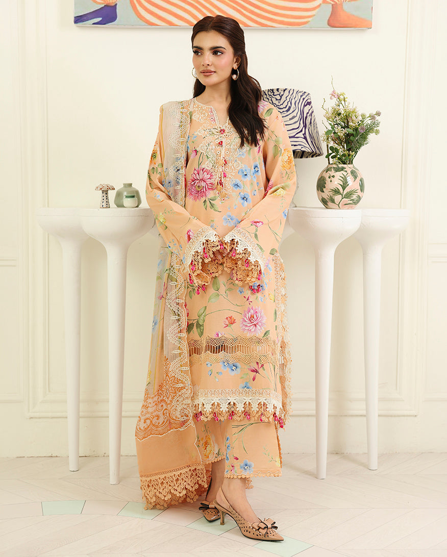 Roheenaz | Petals in Print | Magnolia Mist - by Libasekhas UK - Registered Vendor of : Roheenaz - 100% Original Designer Dress