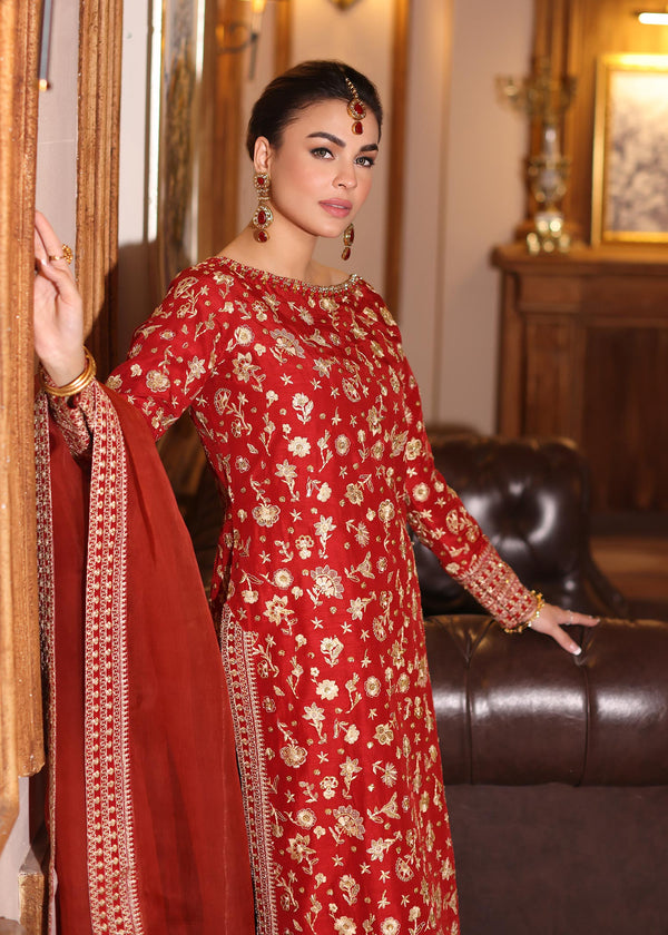 Waqas Shah | Meh-E-Nur | RED ROSE - by - Libasekhas UK - Registered Vendor of : Waqas Shah - 100% Original Designer Dresss