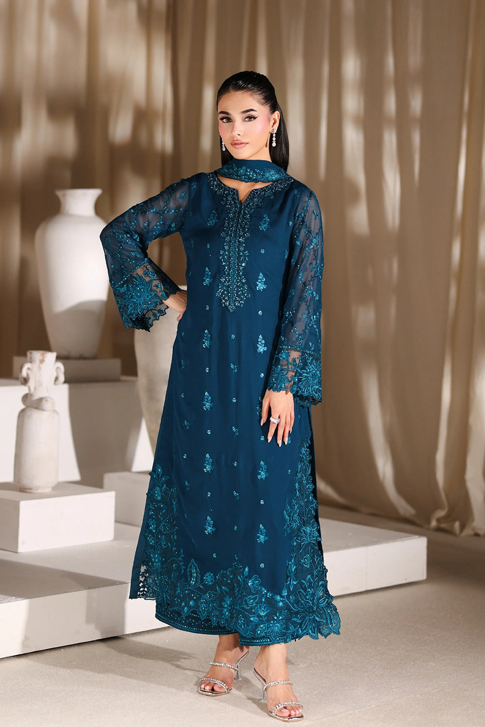 Azure | Azure Luxe | Majestic Teal - by Libasekhas UK - Registered Vendor of : Azure - 100% Original Designer Dress