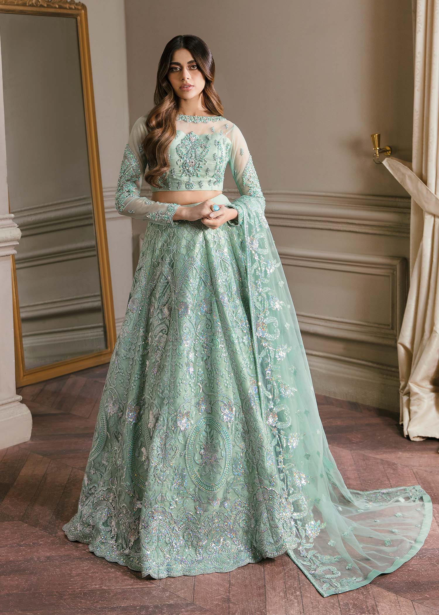 Waqas Shah | Malika - E - Elizabeth | BLUE MIST - by - Libasekhas UK - Registered Vendor of : Waqas Shah - 100% Original Designer Dresss