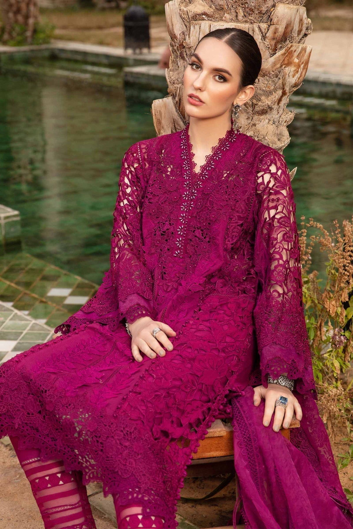Maria B | Voyage a' Luxe Lawn | D-2409-B - by - Libasekhas UK - Registered Vendor of : Maria B - 100% Original Designer Dresss