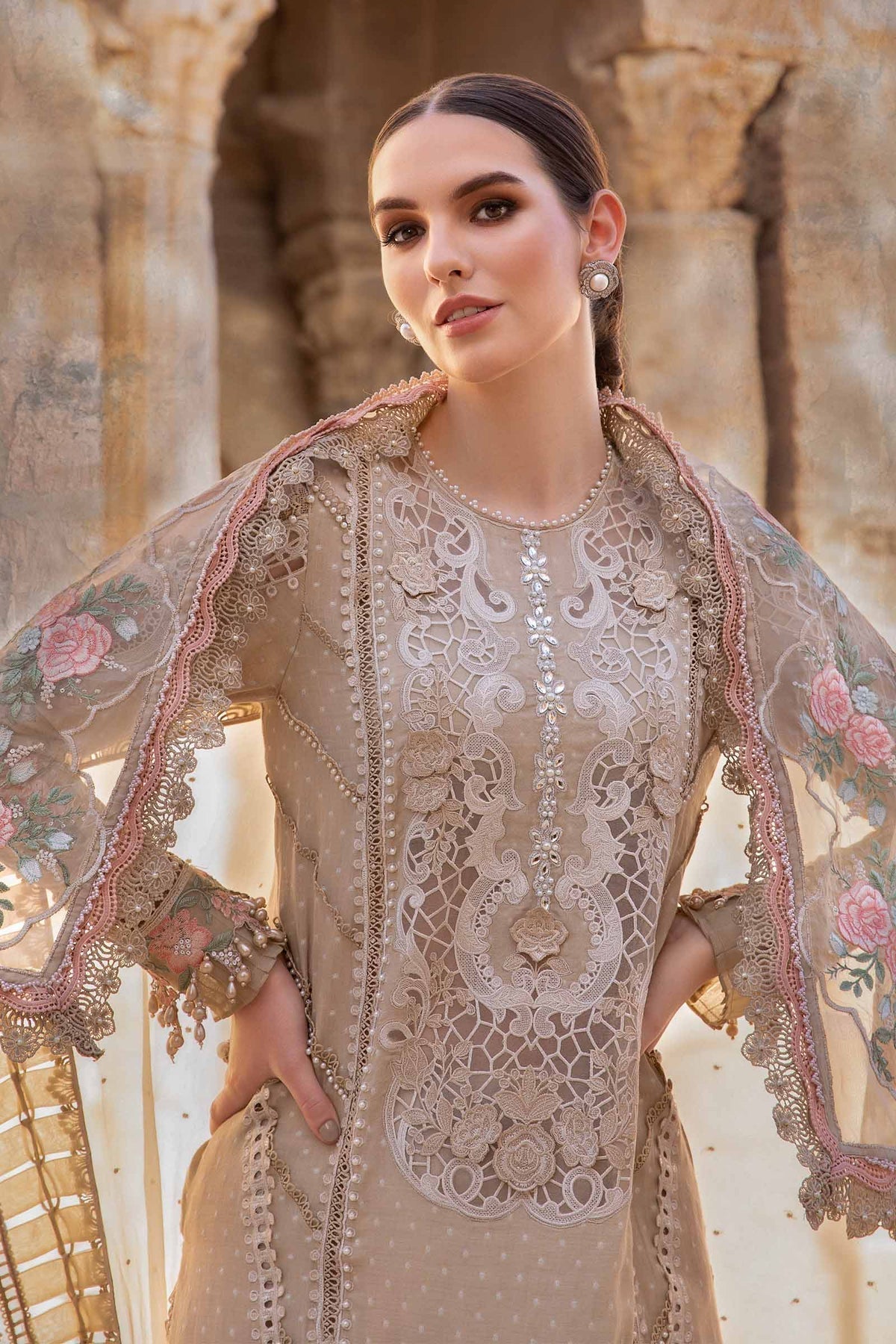 Maria B | Voyage a' Luxe Lawn | D-2410-A - by - Libasekhas UK - Registered Vendor of : Maria B - 100% Original Designer Dresss