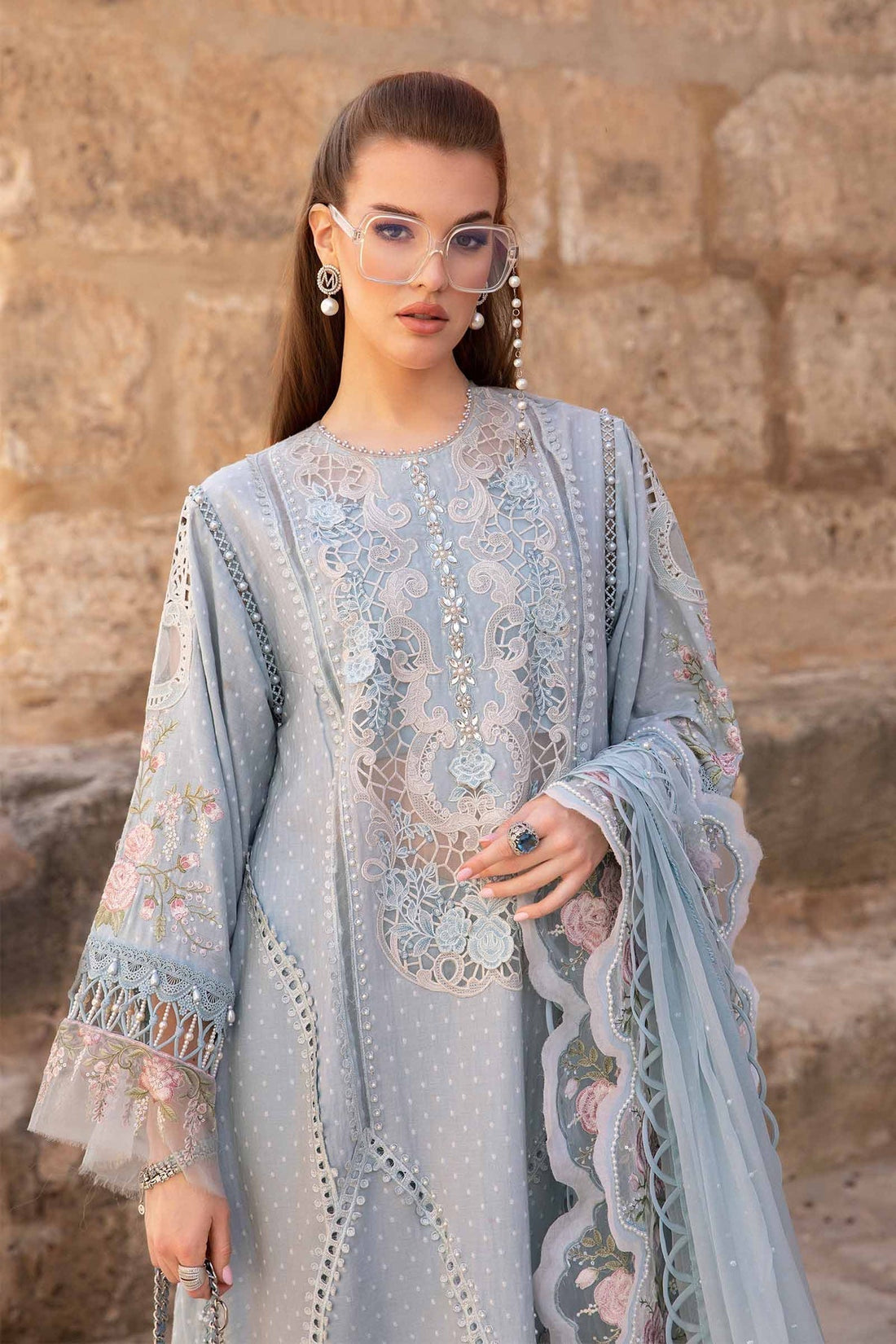Maria B | Voyage a' Luxe Lawn | D-2410-B - by - Libasekhas UK - Registered Vendor of : Maria B - 100% Original Designer Dresss