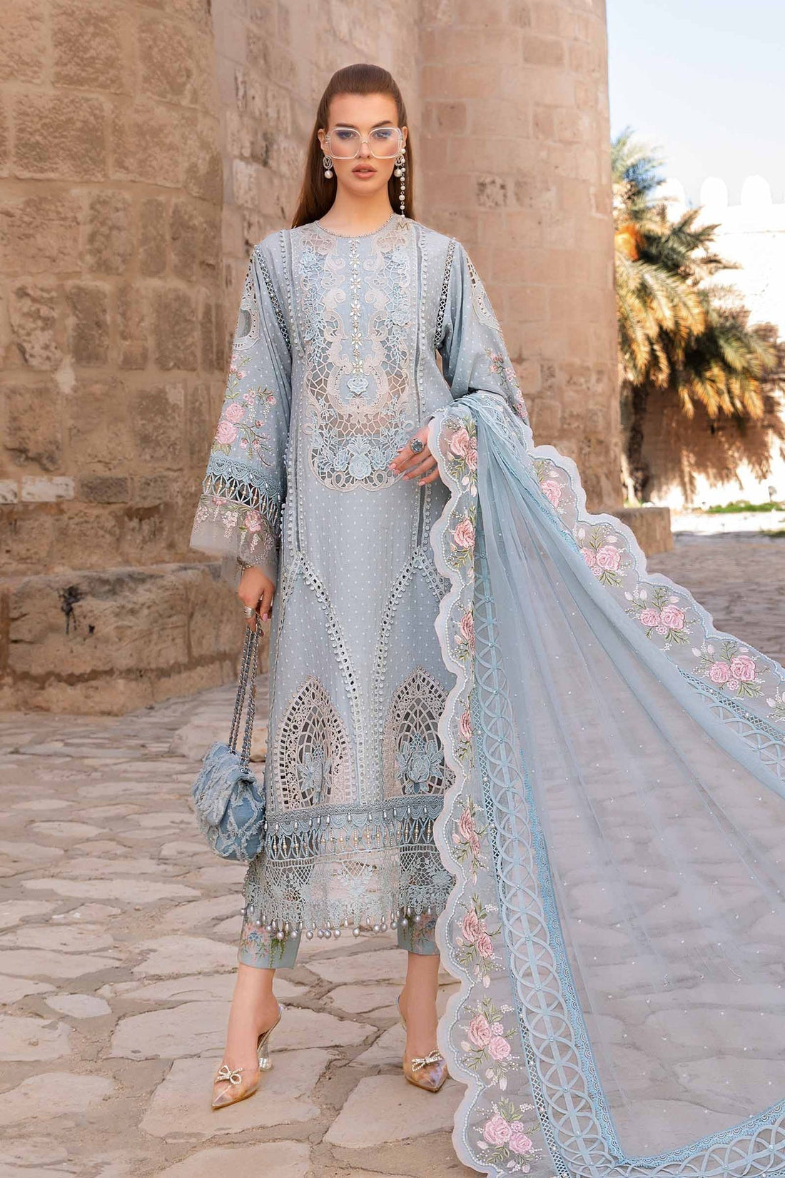 Maria B | Voyage a' Luxe Lawn | D-2410-B - by - Libasekhas UK - Registered Vendor of : Maria B - 100% Original Designer Dresss