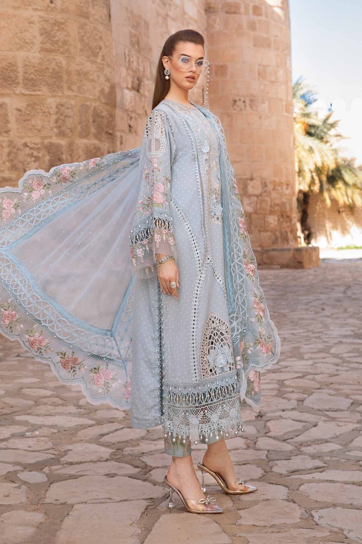 Maria B | Voyage a' Luxe Lawn | D-2410-B - by - Libasekhas UK - Registered Vendor of : Maria B - 100% Original Designer Dresss