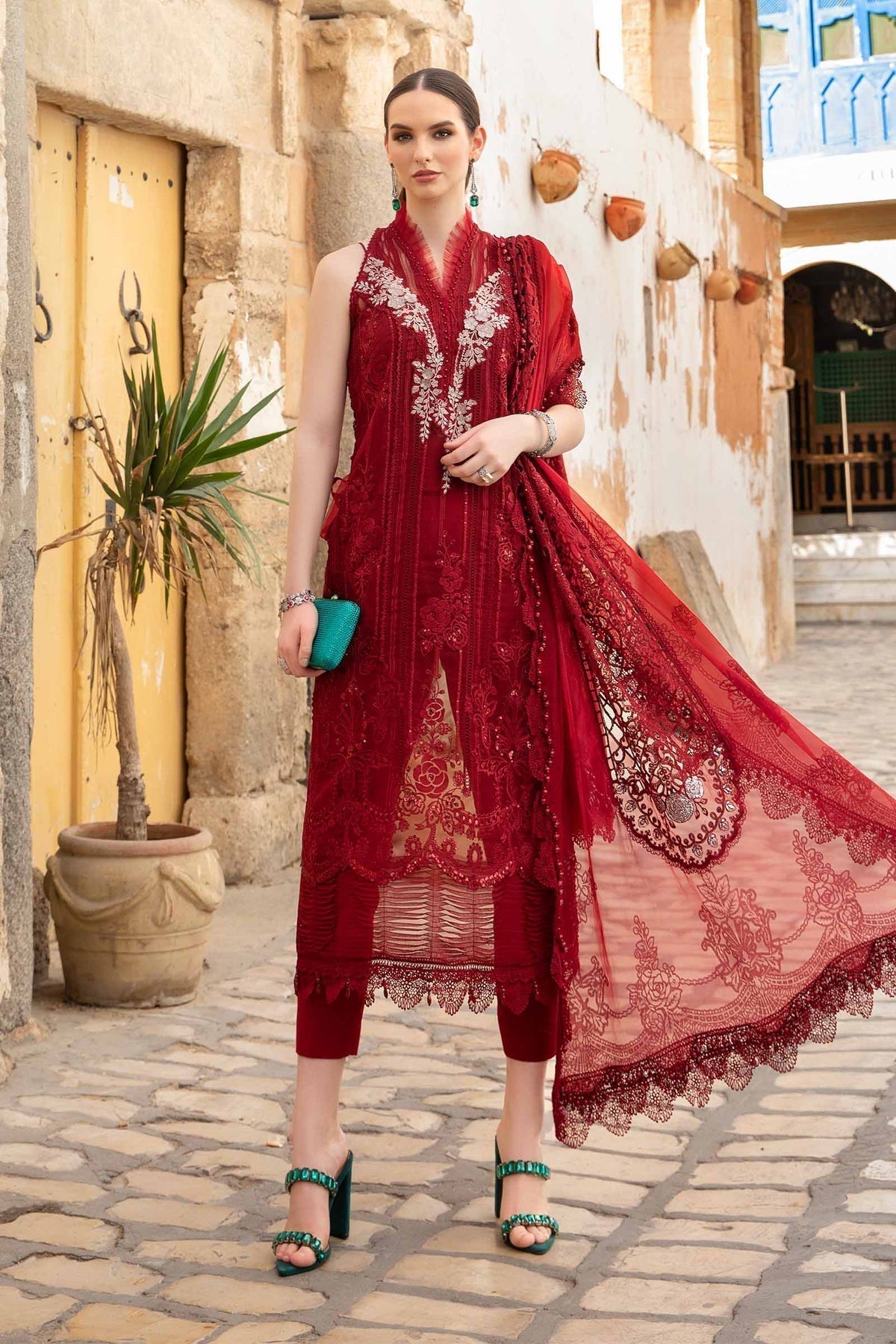 Maria B | Voyage a' Luxe Lawn | D-2401-B - by - Libasekhas UK - Registered Vendor of : Maria B - 100% Original Designer Dresss