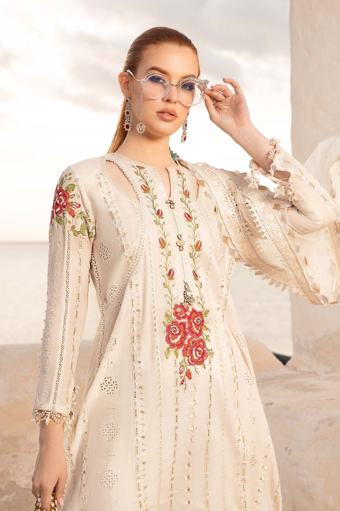 Maria B | Voyage a' Luxe Lawn | D-2412-A - by - Libasekhas UK - Registered Vendor of : Maria B - 100% Original Designer Dresss