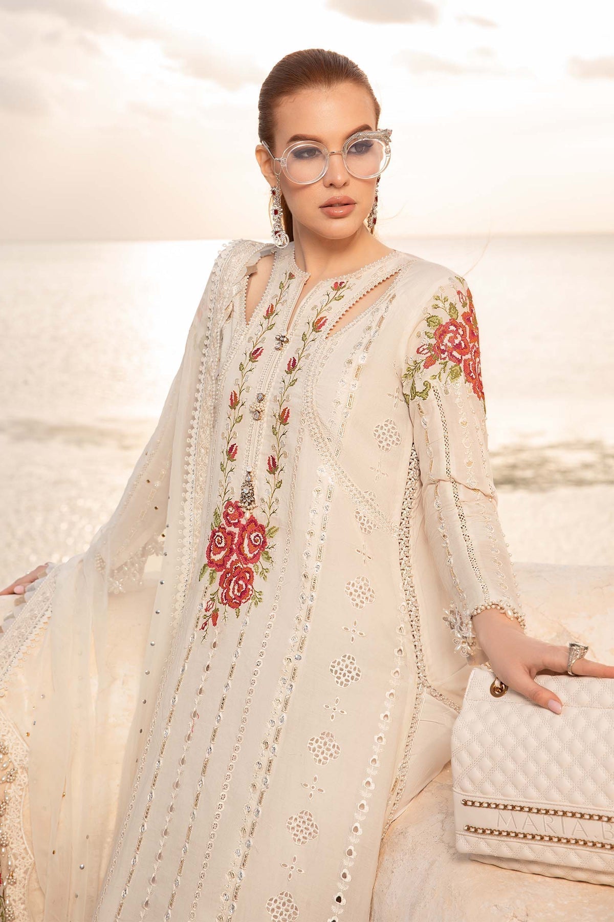 Maria B | Voyage a' Luxe Lawn | D-2412-A - by - Libasekhas UK - Registered Vendor of : Maria B - 100% Original Designer Dresss